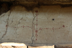 Flower decoration above a fireplace