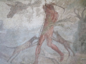 Actaeon being killed by his hunting dogs