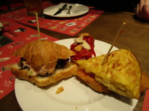 Tapas - beef, potato, salsa